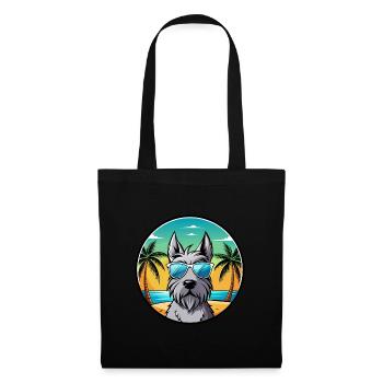 Scottish Terrier Dog Breed Cartoon Sunglass Beach - Tote Bag - black - Front