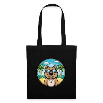 Tosa Hunderasse Cartoon Sonnenbrille Strand - Stoffbeutel - Schwarz - Vorne