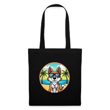 Suisse Laufhund Chien Race Dessin Animé Lunettes de Soleil Plage - Sac en tissu - noir - Devant