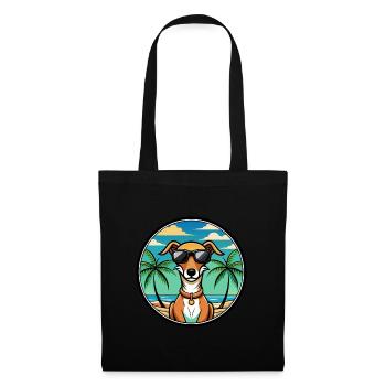Azawakh Chien Race Dessin Animé Lunettes De Soleil Plage - Sac en tissu - noir - Devant