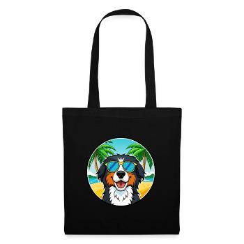 Bernese Mountain Dog Breed Cartoon Sunglass Beach - Tote Bag - black - Front