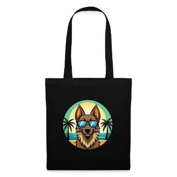 Belgian Sheepdog Breed Cartoon Sunglasses Beach - Tote Bag - black - Front