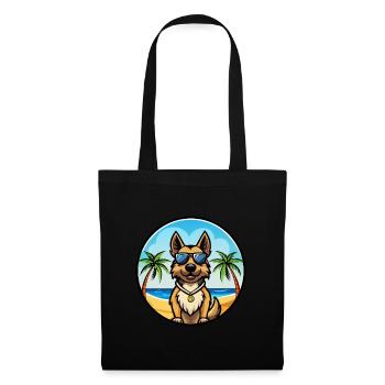 Bohemian Shepherd Dog Breed Cartoon Sunglass Beach - Tote Bag - black - Front