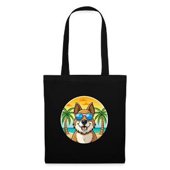 Bucovine Berger Race Dessin Animé Lunettes De Soleil Plage - Sac en tissu - noir - Devant