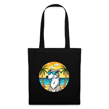 Borzoi Dog Breed Cartoon Sunglasses Beach - Tote Bag - black - Front