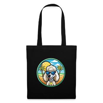Corded Poodle Dog Breed Cartoon Sunglasses Beach - Tote Bag - black - Front