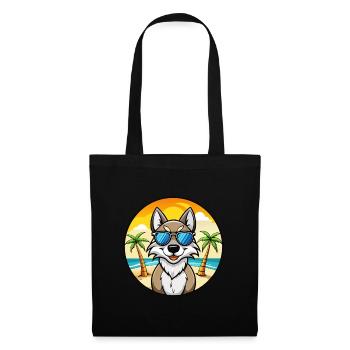 Tschechoslowakische Wolfshundrasse Cartoon Sonnenbrille - Stoffbeutel - Schwarz - Vorne