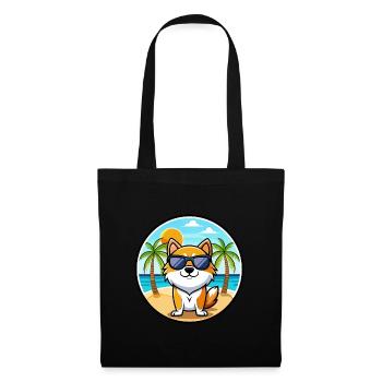 Hokkaido Dog Breed Cartoon Sunglasses Beach - Tote Bag - black - Front