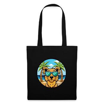 Hovawart Chien Race Dessin Animé Lunettes de Soleil Plage - Sac en tissu - noir - Devant