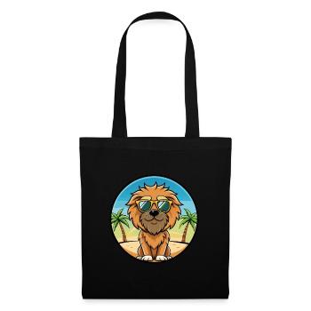 Griffon Fauve De Bretagne Hunderasse Cartoon Strand - Stoffbeutel - Schwarz - Vorne