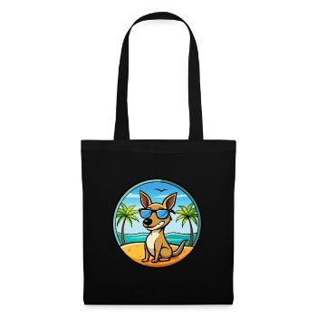 Kangaroo Dog Breed Cartoon Sunglasses Beach - Tote Bag - black - Front