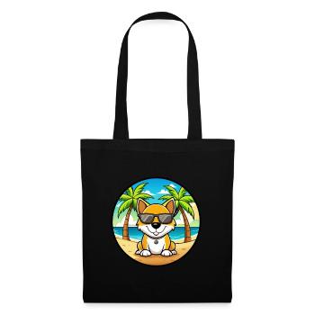 Lunettes de soleil de dessin animé de race de chien Kintamani Beach - Sac en tissu - noir - Devant