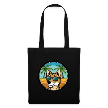 Hygenhund Chien Race Dessin Animé Lunettes De Soleil Plage - Sac en tissu - noir - Devant