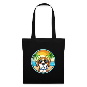Kerry Beagle Chien Race Dessin Animé Lunettes de Soleil Plage - Sac en tissu - noir - Devant