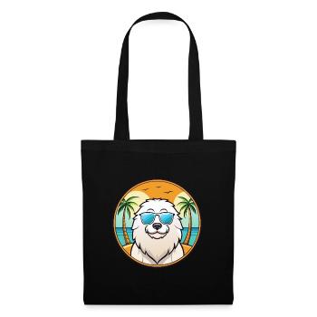 Kuvasz Chien Race Dessin Animé Lunettes de Soleil Plage - Sac en tissu - noir - Devant