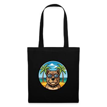 Mallorca Mastiff Dog Breed Cartoon Sunglass Beach - Tote Bag - black - Front