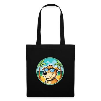 Koolie Chien Race Dessin Animé Lunettes de Soleil Plage - Sac en tissu - noir - Devant