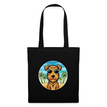 Lakeland Terrier Chien Race Dessin Animé Lunettes De Soleil Plage - Sac en tissu - noir - Devant