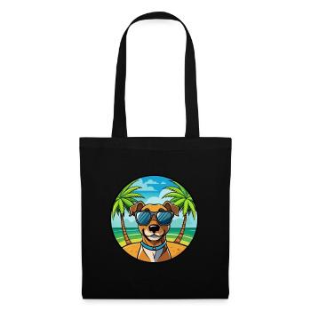 Patterdale Terrier Hunderasse Cartoon Sonnenbrille - Stoffbeutel - Schwarz - Vorne