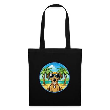 Polnische Jagdhunderasse Cartoon Sonnenbrille Strand - Stoffbeutel - Schwarz - Vorne