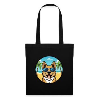 South Russian Ovcharka Dog Breed Cartoon Beach - Tote Bag - black - Front