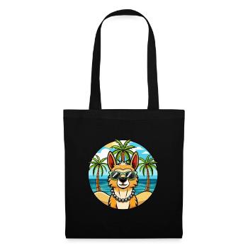 Lunettes de soleil péruviennes inca orchidée chien race dessin animé - Sac en tissu - noir - Devant