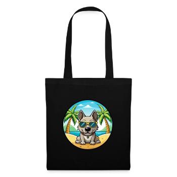 Porcelaine Hunderasse Cartoon Sonnenbrille Strand - Stoffbeutel - Schwarz - Vorne