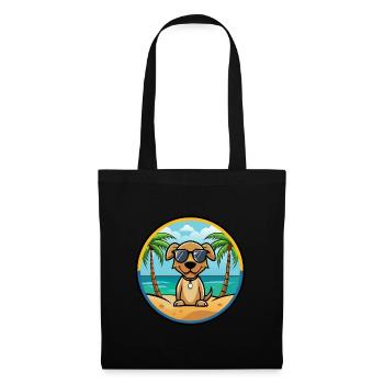 Pointer Chien Race Dessin Animé Lunettes De Soleil Plage - Sac en tissu - noir - Devant