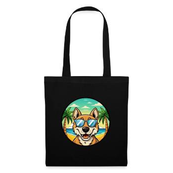 Russischer Jagdhund Rasse Cartoon Sonnenbrille Strand - Stoffbeutel - Schwarz - Vorne
