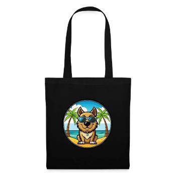 Tosa Hunderasse Cartoon Sonnenbrille Strand - Stoffbeutel - Schwarz - Vorne