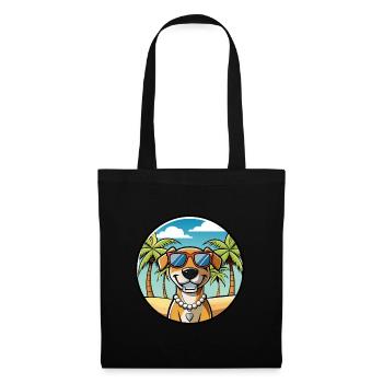 Chien du Sud Race Dessin Animé Lunettes De Soleil Plage - Sac en tissu - noir - Devant