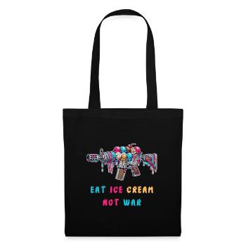 De la crème glacée au lieu de la guerre - Sac en tissu - noir - Devant