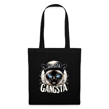 Siam Katze Siamkatze Gangsta Sonnenbrille Geschenk - Stoffbeutel - Schwarz - Vorne