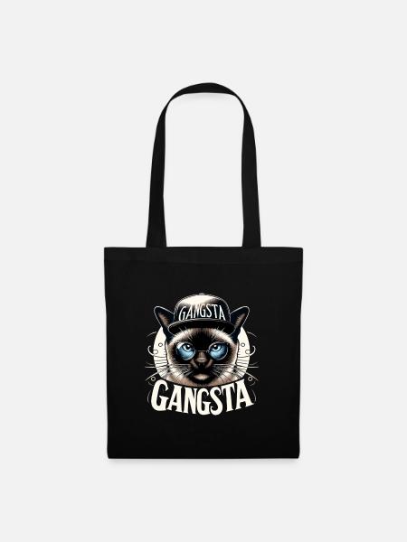 Siam Katze Siamkatze Gangsta Sonnenbrille Geschenk - Stoffbeutel - Schwarz