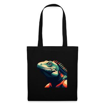 Iguana Cartoon Character Colorful Pet Animal - Tote Bag - black - Front