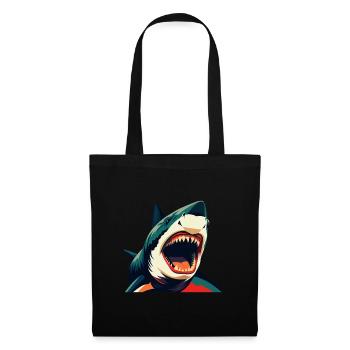 Shark Cartoon Character Colorful Pet Animal - Tote Bag - black - Front