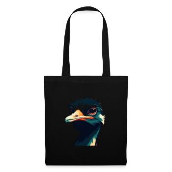 Autruche Dessin Animé Personnage Animal Coloré Animal De Compagnie - Sac en tissu - noir - Devant
