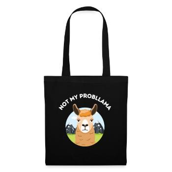 Not My Probllama – Sarcastic Llama Pun - Tote Bag - black - Front