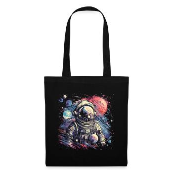 Astronaute cool au look rétro - Sac en tissu - noir - Devant