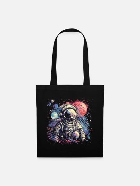 Cooler Astronaut im Retro Look - Stoffbeutel - Schwarz
