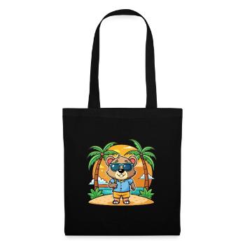 Bär Lustige Cartoon Sommer Strand Sonnenbrille - Stoffbeutel - Schwarz - Vorne
