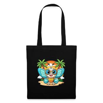 Schmetterling Lustige Cartoon Sommer Strand Sonnenbrille - Stoffbeutel - Schwarz - Vorne