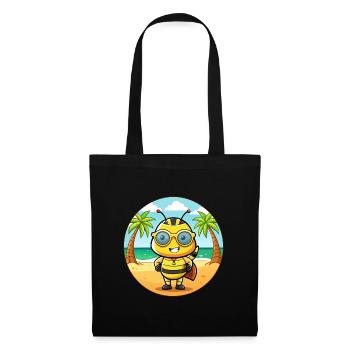 Abeille Funny Cartoon Lunettes de soleil de plage d’été - Sac en tissu - noir - Devant