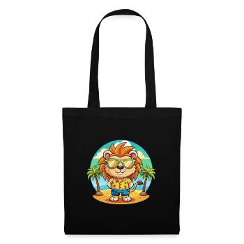 Lunettes de soleil de plage d’été Lion Funny Cartoon - Sac en tissu - noir - Devant