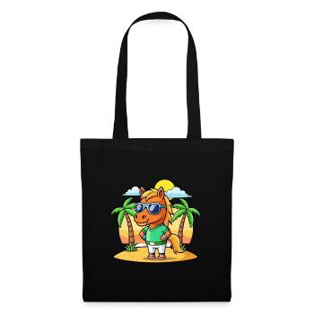 Horse Funny Cartoon Summer Beach Sunglasses - Tote Bag - black - Front