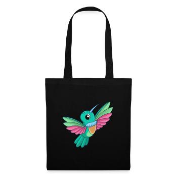 Colibri Mascotte mignonne Personnage de dessin animé Kawaii - Sac en tissu - noir - Devant