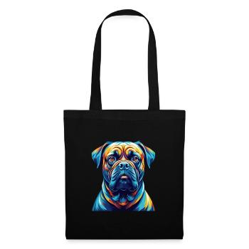 Bullmastiff Chien Race Coloré Dessin animé Kawaii - Sac en tissu - noir - Devant