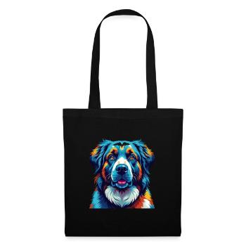 Chien de berger d’Asie centrale Race Dessin animé Kawaii - Sac en tissu - noir - Devant