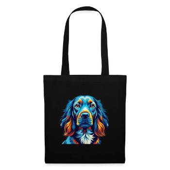 Irischer Setter Hund Rasse Bunt Karikatur Kawaii - Stoffbeutel - Schwarz - Vorne