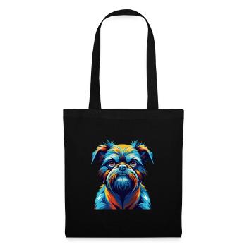 Griffon Bruxellois Chien Race Dessin Animé Kawaii - Sac en tissu - noir - Devant